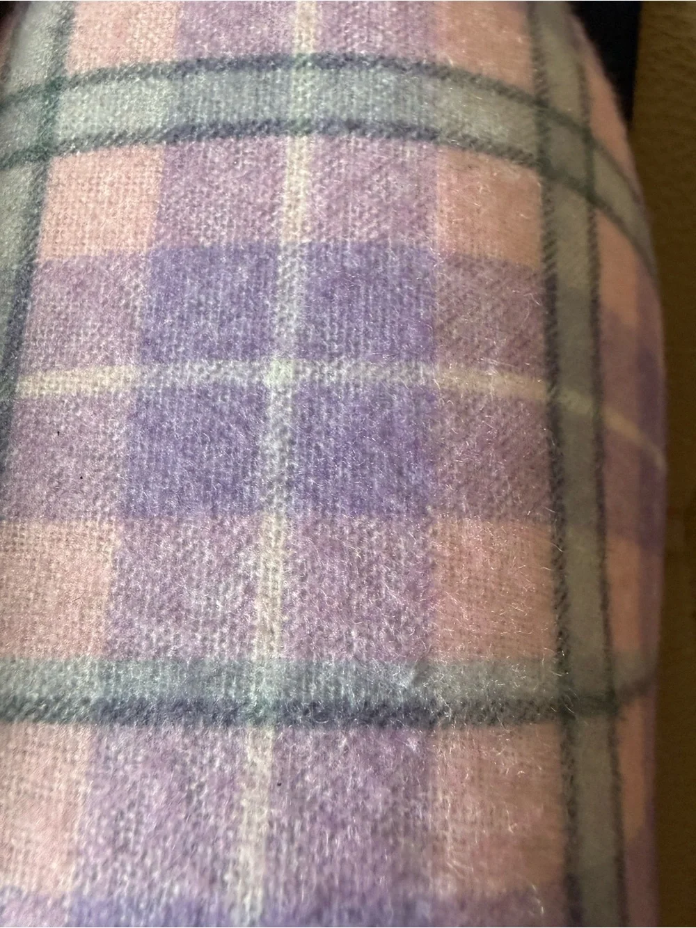 U.S. Polo Assn. Pink and Lavender Plaid Fleece-Lined Slip-On Slippers